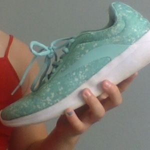 teal running shoes